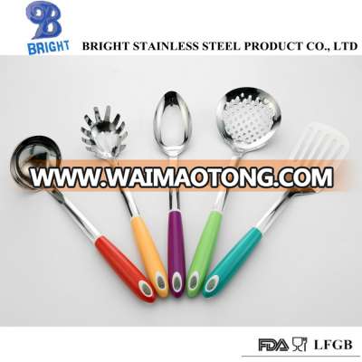 5 Pcs Stainless Steel kitchen Utensil Set, Multi Color Handles