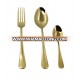 Stainless Steel Flatware Tableware Cutlery Set with Colored Spoon (Gold)