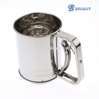 A10355___3-cup Stainless Steel Triple Mesh Screen Spring Action Icing Sugar Flour Sifter