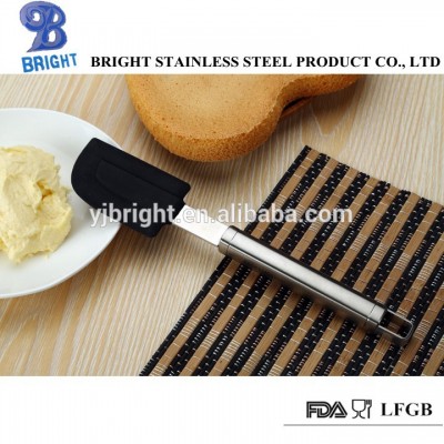 Silicone spatula with stainless steel handle, black